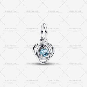 Pandora Sea Aqua Blue Eternity Circle Dangle Charm